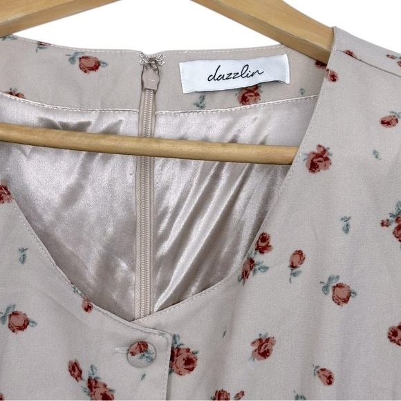 Dazzlin Japanese Floral Dress with Tie - Womens Size Medium - Picture 2 of 4